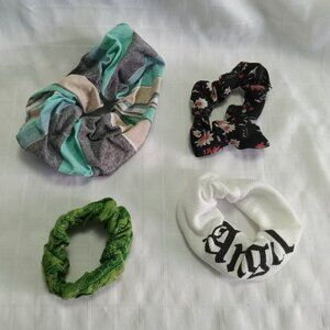 Kit D : 4 Hair scrunchies/hair accessories/dance accessories Handmade